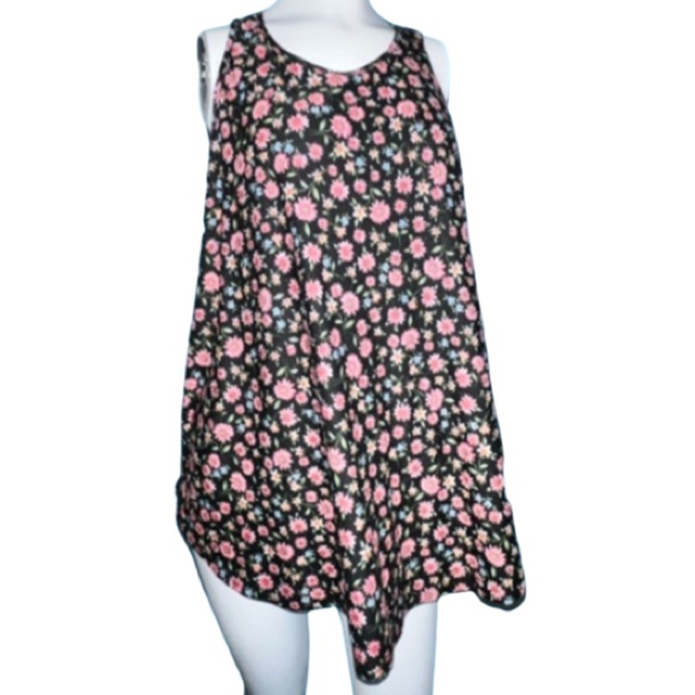 Juju Jams Built In Adjustable Bra The Jessie Racerback Pajama Top Floral Sz Lg